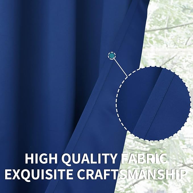 BGment Blackout Curtains for Bedroom - Grommet Thermal Insulated Room Darkening Curtains for Living Room, 52 x 95 Inch, 2 Panels, Royal Blue