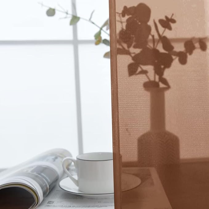 SpaceDresser Brown Sheer Curtains 4 Panels Rod Pocket Semi-Sheer Curtain 108 Inches Long Light Filtering Voile Window Drapes for Bedroom Living Room Kitchen, Each 52W x 108L