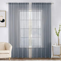 MIULEE 2 Panels Solid Color Sheer Window Curtains Elegant Window Voile Panels/Drapes/Treatment for Bedroom Living Room (54 X 84 Inches Dark Grey)