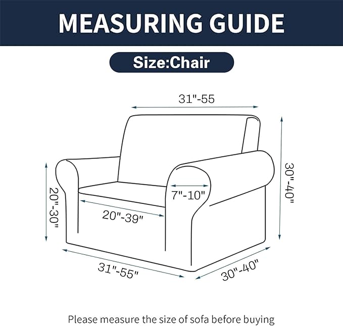 Cupuamon 2026 New Stretch Chair Sofa Slipcovers Couch Cover for 1 Seater Furniture Protector Sofa Covers with Elastic Bottom Jacquard Fabric Small Checks for Pets, Kids - Hunter