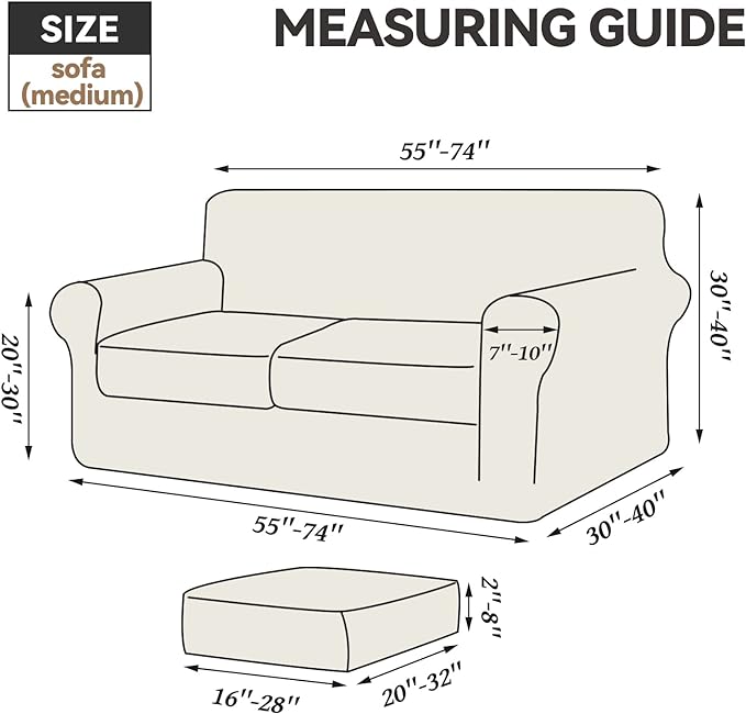 WEERRW Velvet Couch Covers for 2 Cushion Couch Sofa - High Stretch Luxury Velvet Plush 3 Pieces Sofa Slipcovers with Elastic Bottom, Furniture Protector for Pets, Machine Washable, Silver Grey, Medium
