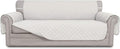 Easy-Going 4 Seater Sofa Slipcover Reversible Sofa Cover Water Resistant Couch Cover with Foam Sticks Elastic Straps Furniture Protector for Pets Children Dog Cat (XX-Large, Ivory/Ivory)