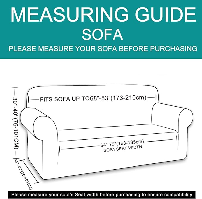 U-NICE HOME Stretch Couch Cover Sofa Cover Washable Sofa Slipcover Furniture Protector for 3 Cushion Couch Sofa Pet Friendly(Sofa, Taupe)