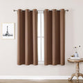 ChrisDowa Grommet Room Darkening Curtains for Bedroom and Living Room - 2 Panels Set Thermal Insulated Blackout Curtains (Cappuccino, 42W x 63L)