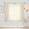 Cream Window Sheer Curtains 54 inch Length, Soft Airy Light Filtering Sheer Curtain 2 Panels Set, Dual Rod Pocket Gauze Drapes for Living Room Bedroom Dining Room, 2x42Wx54L Inches