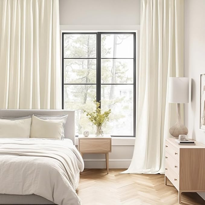 MIULEE Birch Back Tab Blackout Curtains 120 Inch Long 2 Panels Set for Bedroom, Rod Pocket/Pinch Pleated Extra Long Thermal Insulated Living Room Darkening Light Blocking 10FT Drapes