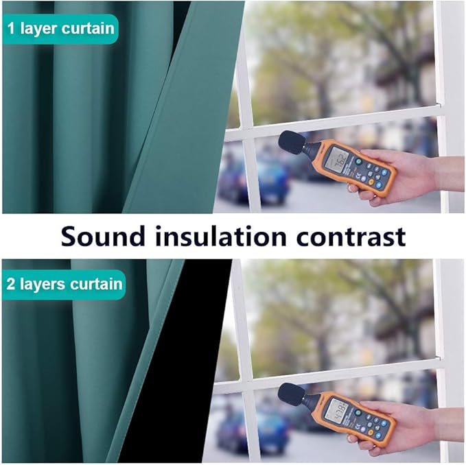NICETOWN 100% Blackout Curtains for Windows, Pack of 2, Sea Teal, 52" W x 120" L, Super Heavy-Duty Black Lined Total Darkness Drapes for Bedroom, Privacy Assured Window Treatment for Patio