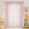 Blush Sheer Curtains for Window 72 inches Long 2 Panels Set, Soft Airy Modern Light Filtering Sheer Curtains for Living Room Bedroom, Dual Rod Pocket Solid Window Drapes, 2x42Wx72L inches