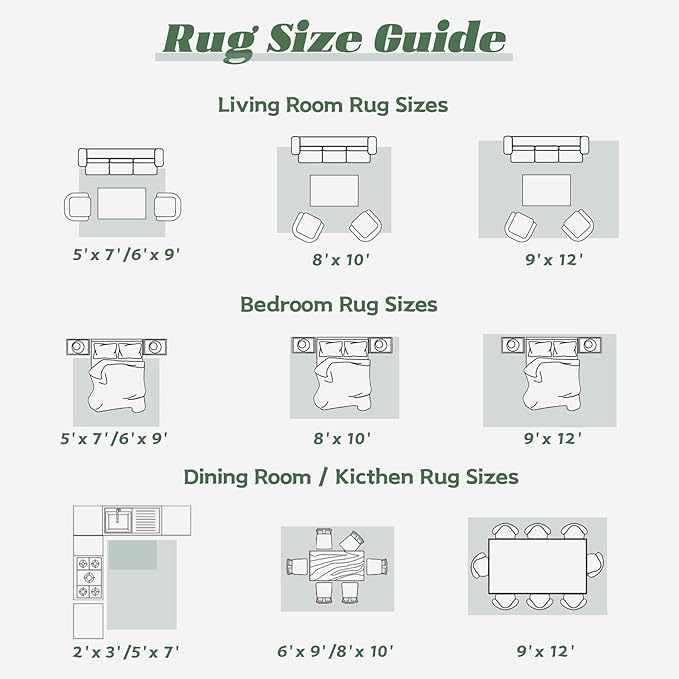 Area Rug 10x14 Washable Rug, Vintage Boho Medallion Rugs Non-Slip Soft Low Pile Large Distressed Rug Indoor Retro Carpet for Living Room Bedroom Dining Room Home Office (SageGreen, 10'x14')