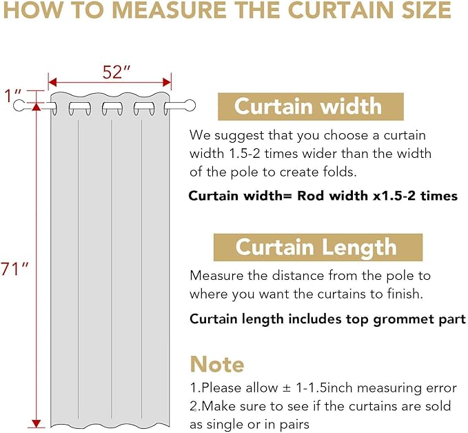 H.VERSAILTEX Living Room Linen Curtains - Nickel Grommet, Semi-Sheer, Energy Saving, Light Filtering Panels for Bedroom, Oatmeal, 2 Panels, 52 x 72 Inch