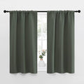 NICETOWN Bedroom Curtains Blackout Draperies - All Season Thermal Insulated Solid Rod Pocket Top Blackout Curtains/Drapes for Kid's Room (Dark Mallard, 1 Pair, 34 x 40 Inch)