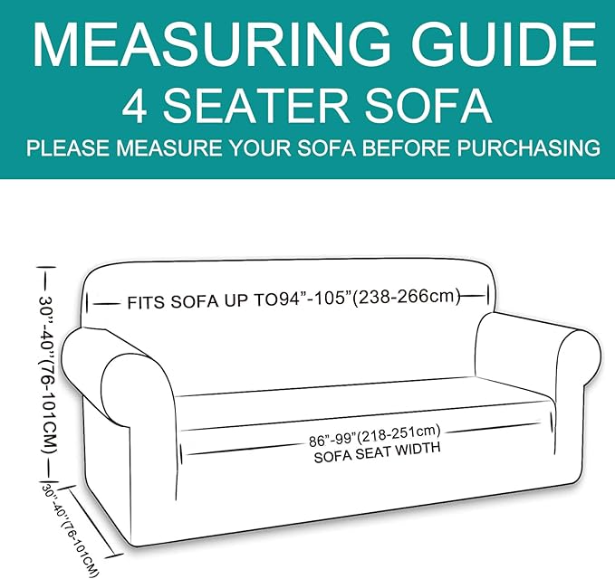 U-NICE HOME 4 Seater Stretch Couch Cover Sofa Cover Washable Sofa Slipcover Furniture Protector for 3 Cushion Couch Sofa Pet Friendly, Orange