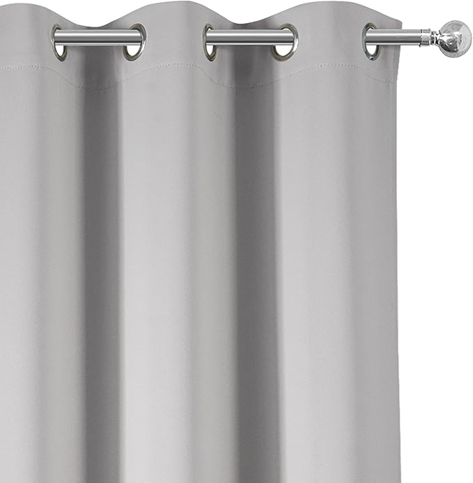 LEMOMO Light Grey Blackout Curtains 34 x 54 Inch Length/Set of 2 Curtain Panels/Thermal Insulated Room Darkening Blackout Curtains for Bedroom