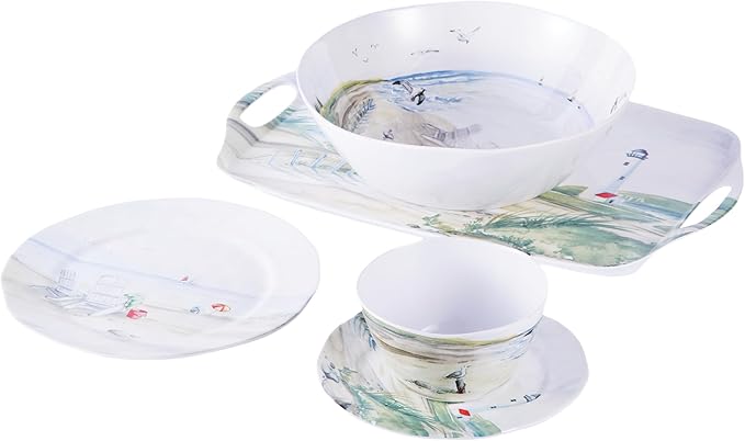 By the Shore Set of 6 Melamine Salad Plates, 8.5"