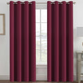 H.VERSAILTEX Light Blocking Blackout Curtains Window Treatment Thermal Insulated Grommet Energy Saving Curtains/Drapes for Bedroom/Living Room (52 x 90 Inch, Burgundy Red)