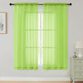 Sheer Curtains 63 Inch Length 2 Panels Set for Living Room Bedroom, Airy Soft Light Filtering Sheer Dining Room Curtains, Modern Rod Pocket Drapes, Lime, Each 42" Wx63 L