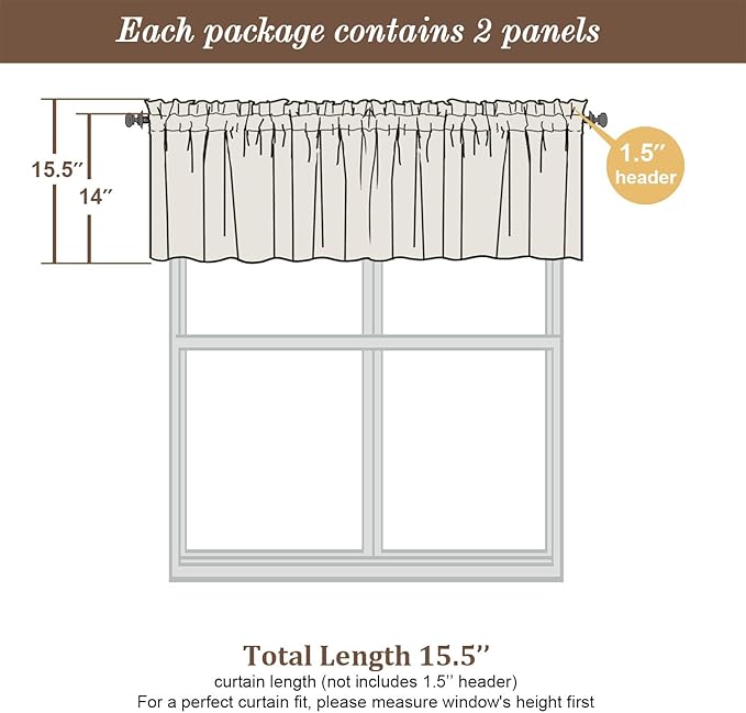 Chyhomenyc Sheer Valances for Windows, Light Filtering Small Window Curtains for Living Room Bathroom Cafe Laundry Basement, Modern Top Dual Rod Pocket Voile Curtain, 42Wx14L inches, Lime, 2 Pieces