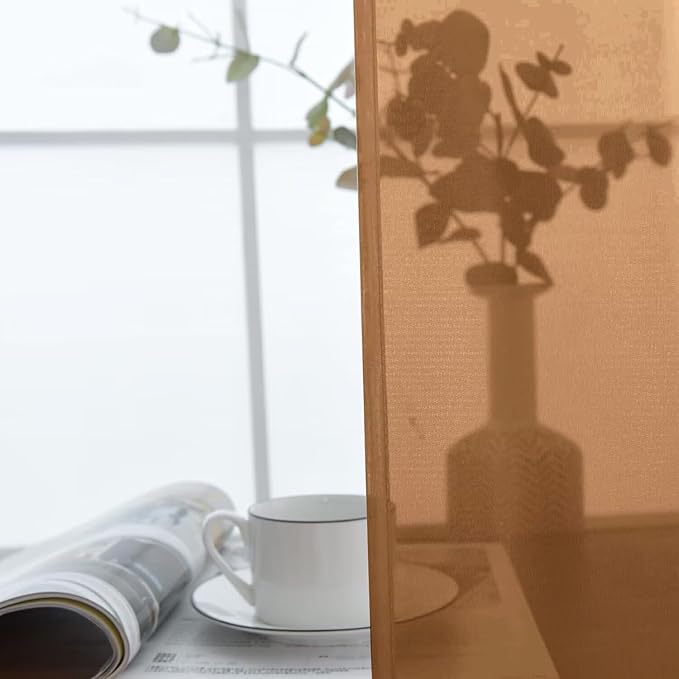 SpaceDresser Basic Rod Pocket Sheer Voile Window Curtain Panels Light Brown 1 Pair 2 Panels 52 Width 96 Inch Long for Kitchen Bedroom Children Living Room Yard（Light Brown, 52W x 96L）