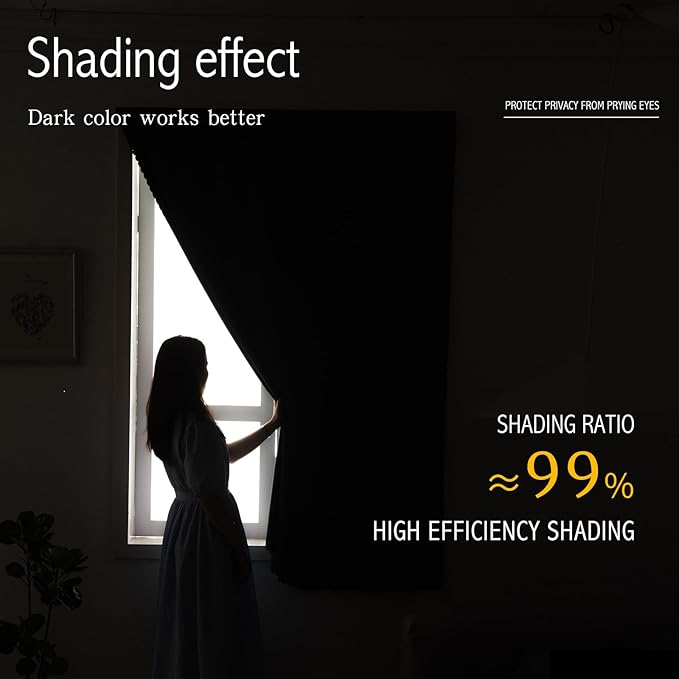 Blackout Curtains for Bedroom Stick On Curtains Window Shades Pull Down Blackout Window Cover No Drillng Self Adhesive Curtains No Rod Small Curtain, 47" W X 71" L, Dark Green, 1 Panel