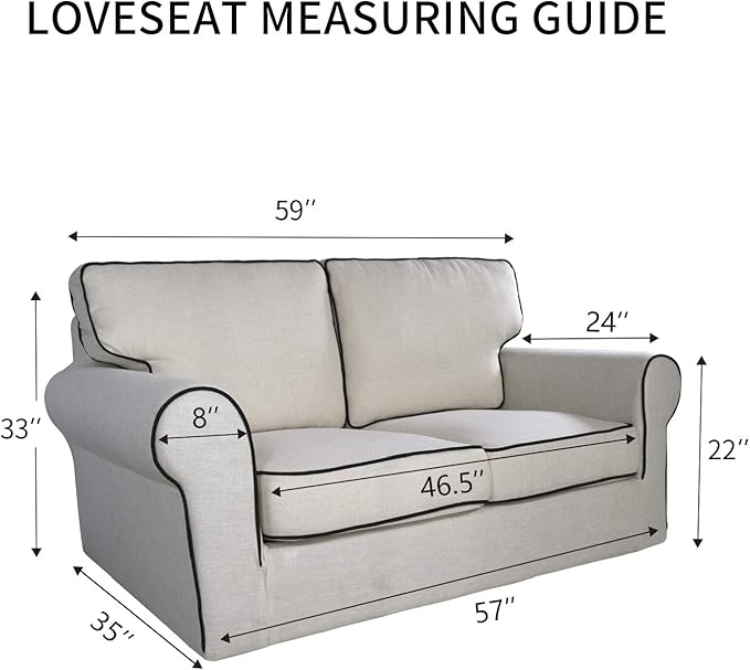 PureFit Super Stretch Sofa Slipcover – Spandex Non Slip Soft Couch Sofa Cover, Washable Furniture Protector with Non Skid Foam and Elastic Bottom for Kids, Pets （Loveseat, Ivory）