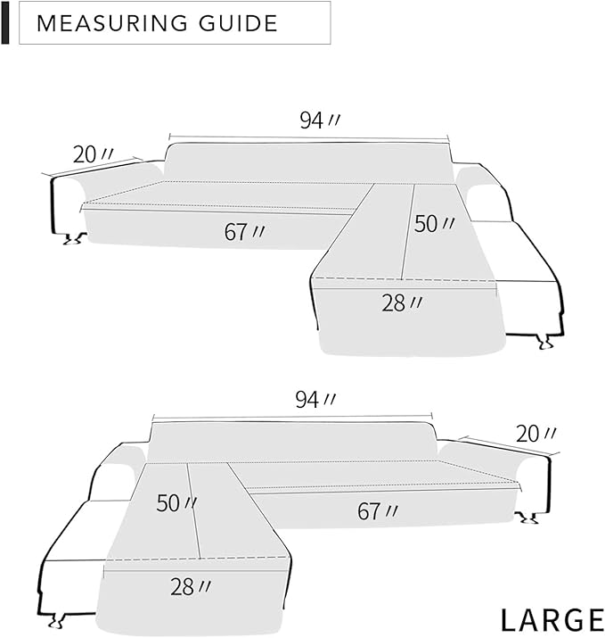 Easy-Going L Shape Sofa Slipcover - Reversible Sofa Cover for Pets & Furniture Protection (Large, Chocolate/Chocolate)