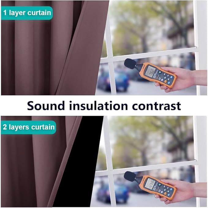 NICETOWN 100% Blackout Window Curtain Panels, Full Light Blocking Drapes with Black Liner for Nursery, 72-inch Drop Thermal Insulated Draperies (Dry Rose, 2 Pieces, 52-inch Wide Per Panel)