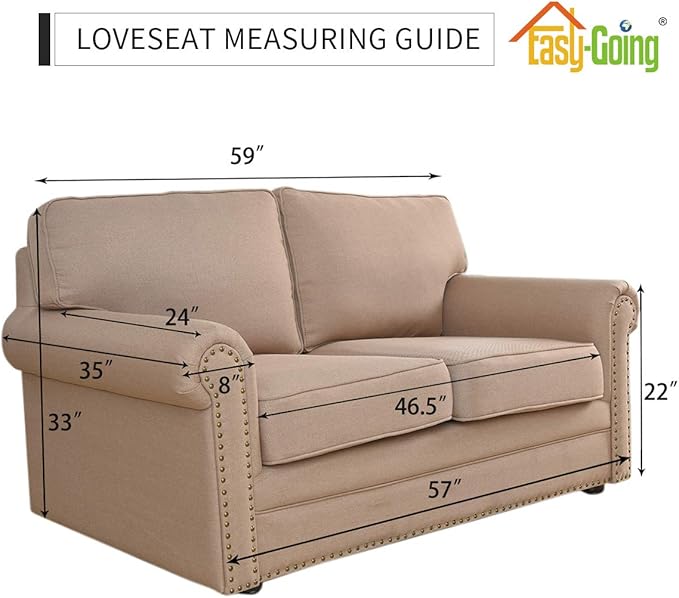 Easy-Going Stretch Loveseat Slipcover 1-Piece Sofa Cover Furniture Protector Couch Soft with Elastic Bottom for Kids Polyester Spandex Jacquard Fabric Small Checks (Loveseat, Christmas Red)