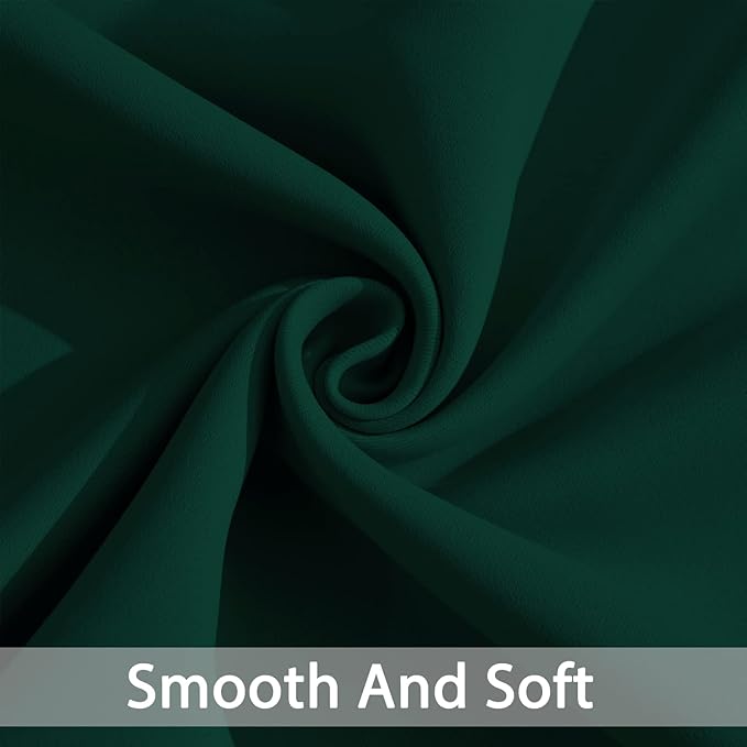 Yakamok Blackout Curtains Room Darkening Thermal Insulated Window Panels,Solid Grommet Top Drapes for Bedroom/Living Room(62Wx84L, Dark Green, 2 Panels)