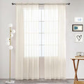 SpaceDresser Basic Rod Pocket Sheer Voile Window Curtain Panels Ivory 1 Pair 2 Panels 52 Width 108 Inch Long for Kitchen Bedroom Children Living Room Yard(Ivory,52 W x 108 L)