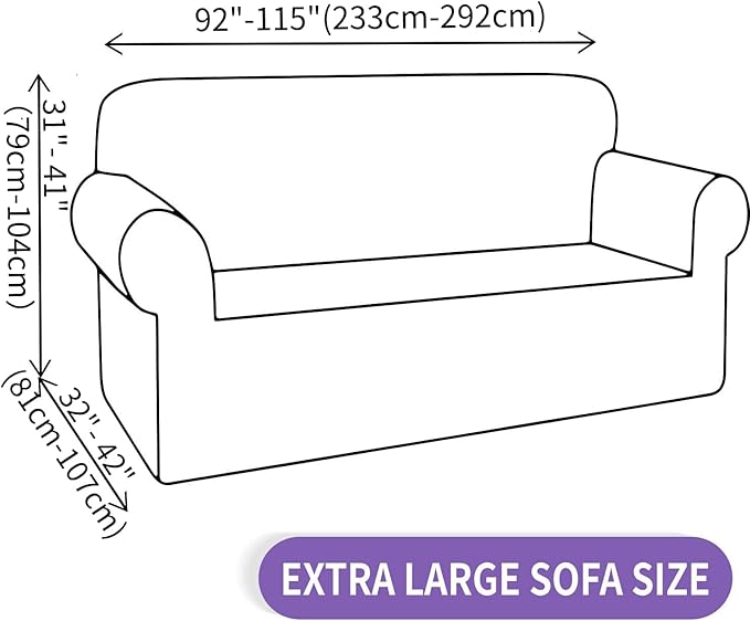 ZNSAYOTX Stretch Oversized Couch Cover Universal Sofa Covers for Living Room Dogs Pet Furniture Protector Spandex Extra Large Sofa Slipcovers with Anti Slip Foam Sticks (Navy Blue, XL Sofa)