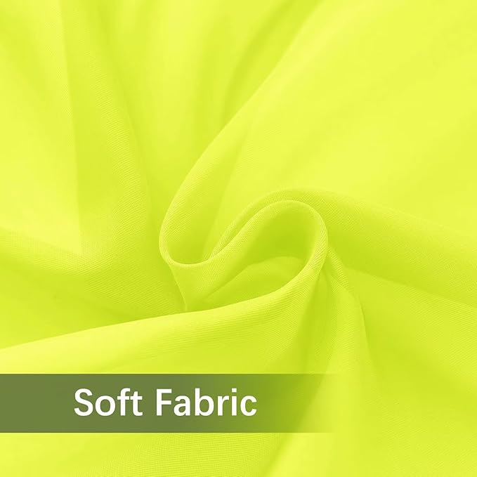 youleyar Solid Sheer Rod Pocket Curtain Voile Draperies 2 Panels White Beige Black Grey Ivory 52 Inch Width 54 Inch Long 1 Pair for Kitchen Bedroom Children Living Room Yard (Chartreuse,52Wｘ54L)