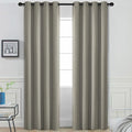 Yakamok Premium Room Darkening Thermal Insulated Curtains for Bedroom/Living Room - Classic Grommet Top (2 Panels, Taupe, 52 Inch by 108 Inch)