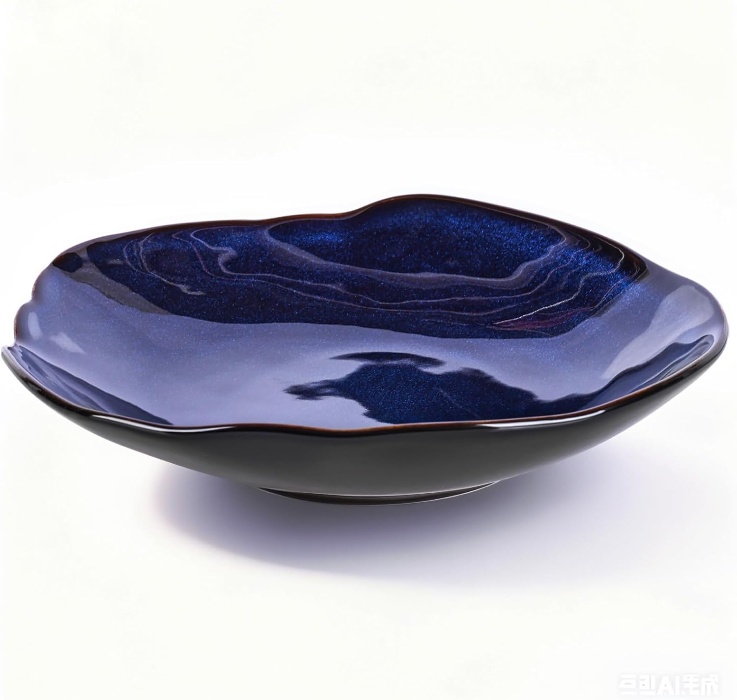 Blue Ceramic Decorative Bowl –8.3" Small Trinket Dish, Fruit Bowl, Candy Dish, Key Bowl for Entryway Table, Jewelry & Ring Dish, Porcelain Catchall Dish for Kitchen, Bedside, Living Room Home Decor