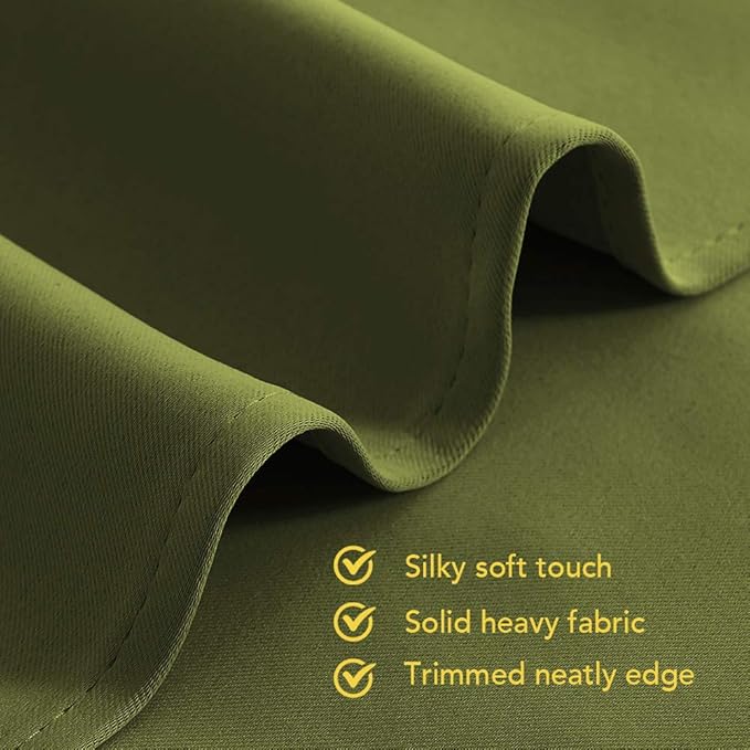 NICETOWN Window Curtain Panels, Thermal Insulated Solid Grommet Blackout Draperies/Drapes for Christmas Decoration (1 Pair, 70 by 84-inch, Olive Green)
