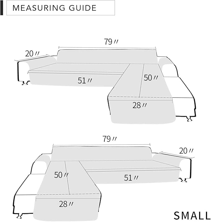 Easy-Going Sofa Slipcover L Shape Sofa Cover Sectional Couch Cover Furniture Protector Mat for Pets Dog Cat (Small, White/White)