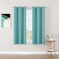 ChrisDowa Blackout Curtains 45 inches Long for Bedroom - 2 Panels Set Grommet Thermal Insulated Room Darkening Curtains for Living Room (Aqua, 38 x 45 Inch)
