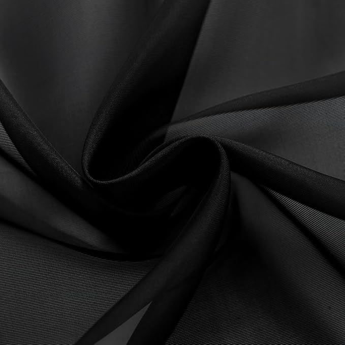 SpaceDresser Black Sheer Curtains 4 Panels Rod Pocket Semi-Sheer Curtain 72 Inches Long Light Filtering Voile Window Drapes for Bedroom Living Room Kitchen, Each 52W x 72L