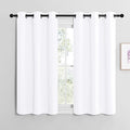 NICETOWN White Lightweight Fabric Curtain Panels, 48 inch Length, Non-Blackout Window Drapes for Bedroom & Dining Room (Set of 2, 42" W x 48" L)