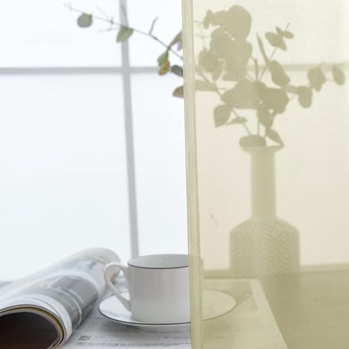 SpaceDresser Basic Rod Pocket Sheer Voile Window Curtain Panels Sage Green 1 Pair 2 Panels 52 Width 72 Inch Long for Kitchen Bedroom Children Living Room Yard（Sage Green, 52W x 72L）