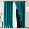 NICETOWN Full Shading Curtains for Windows, Super Heavy-Duty Black Lined Blackout Curtains for Bedroom, Privacy Assured Window Treatment (Peacock Teal, Pack of 2, 70 inches W x 95 inches L)