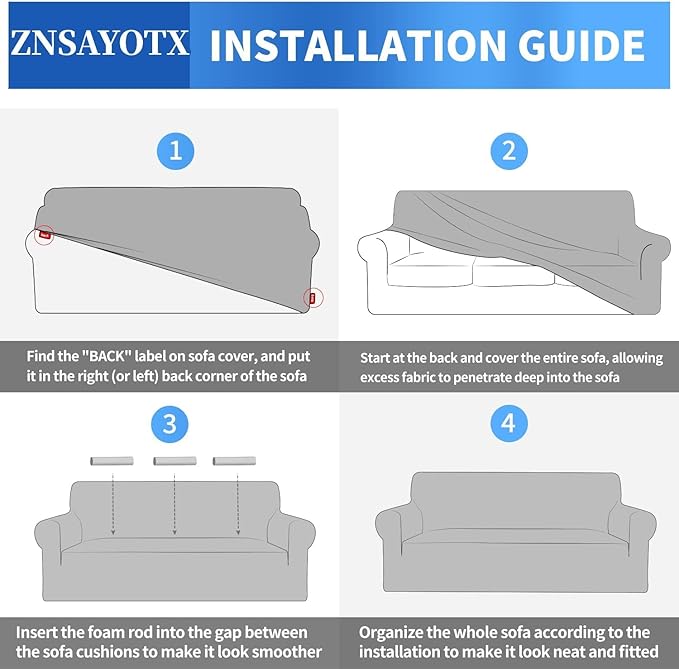 ZNSAYOTX 1 Piece Jacquard Couch Covers for 3 Cushion Couch Living Room High Stretch Sofa Cover Pets Dogs Friendly Anti Slip Thickened Slipcovers Furniture Protector (Large,New Pattern Light Coffee)