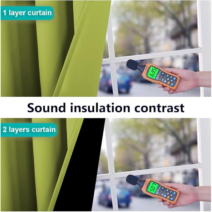 NICETOWN 100% Blackout Lined Curtains, Fresh Green, 1 Pair, 42" Width x 63" Length Each Panel, 2 Thick Layers Completely Blackout Window Treatment Panels Thermal Insulated Drapes for Kitchen
