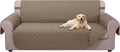U-NICE HOME Large Sofa Cover Reversible Couch Cover for Dogs with Elastic Straps Water Resistant Furniture Protector for Pets Couch Cover for 4 Cushion Couch (Oversized Sofa, Taupe/Taupe)