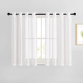 NICETOWN White Flax Linen Sheer Bedroom Curtains Grommet, Decorative Window Treatment Draperies Privacy with Light Through for Kitchen/Nursery/Bathroom,W52 x L54, Sold as 2 Panels