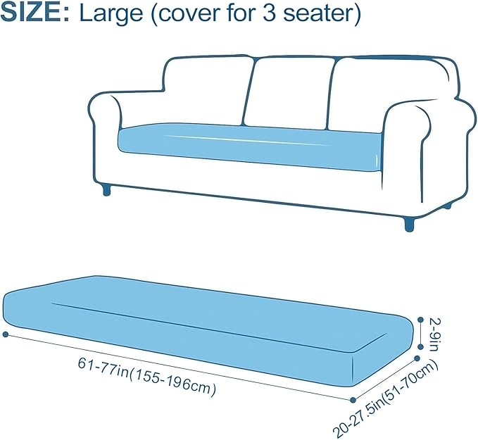 Smiry Printed Couch Cushion Covers, Stretch Soft Couch Covers for Sofa, Washable Non-Slip Sofa Slipcover Furniture Protector for Indoor and Outdoor (Large, Navy)