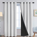 Yakamok 100% Blackout Curtains 90 Inches Long, 2 Thick Layers Heat and Full Light Blocking Soft Thermal Insulated Drapes for Bedroom(52" Wide Each Panel, Greyish White, 2 Panels)
