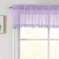 Lavender Valances for Windows, Lavender Sheer Curtains 14 Inch Length 2 Pack Kitchen Drapes, Modern Solid Mini Small Window Curtains for Cafe Bathroom Basement, 42" Wx14 L Inches