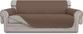 Easy-Going Reversible Couch Cover for 3 Cushion Couch Sofa Cover for Dogs Water Resistant Furniture Protector Cover with Foam Sticks Elastic Straps for Pet Cat (Sofa, Brown/Beige)