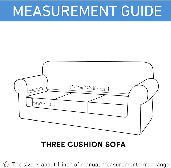 hyha Waterproof Couch Cushion Covers for Pets, Non Slip Sofa Seat Cover for Dogs Washable, Soft Thick Stretch Jacquard Fabric, Sofa Slipcovers with Elastic Bottom (1 Piece for Large, Brown)