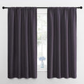 NICETOWN Kitchen Curtains, Short Blackout Drapes, Greyish Purple, 42" Wide by 54" Long, 2 PCs, Thermal Insulated Blackout Curtain Panels for Kids Room, Play Room